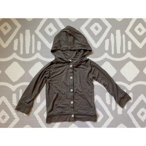 2T Kate Quinn Modal Olive Green Button Up Hooded Jacket